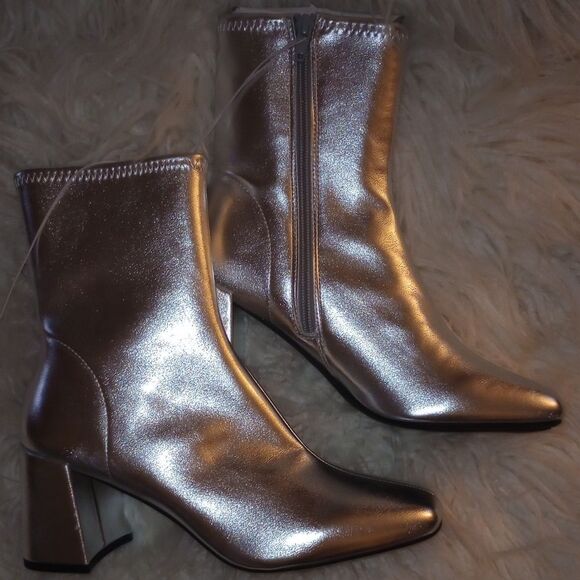 🆕👢 Pippa Chunky Heel Ankle Boots - A New Day, Silver - Sz 8.5 - Picture 5 of 5